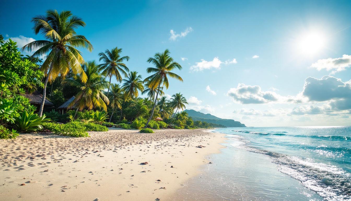 Kota Beach Resort 앞 넓은 백사장과 자연 경관