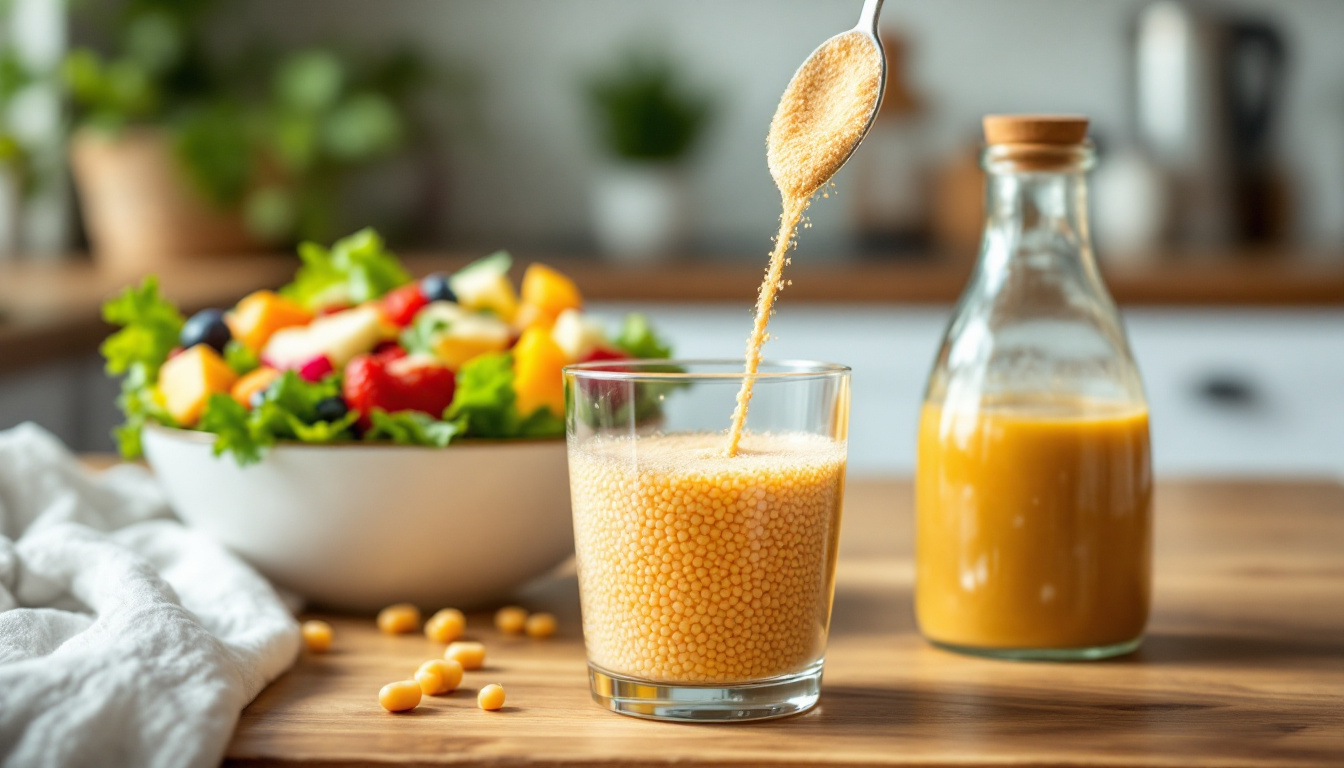 당뇨 환자를 위한 청국장 가루 활용법을 보여주는 주방 모습