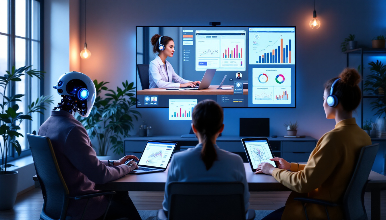 개인용, 업무용, 전문가, 크리에이티브 AI 에이전트가 각각의 역할을 수행하는 다양한 환경의 실사 이미지